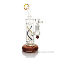 DNA design High End Glass Pipe Straight Tube Dual Functional Perc Factory Wholesale DAB Rig Smoking Set Glass Water Pipe